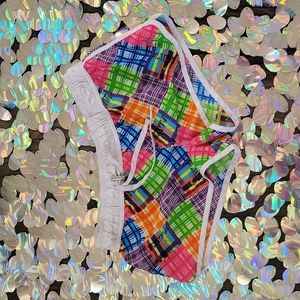 OP rainbow plaid shorts